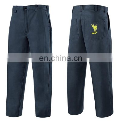 Blue FR Cotton Fire Retardant Work Clothing Flame Retardant Trousers Washable FR Cotton Fabric Welding Pants