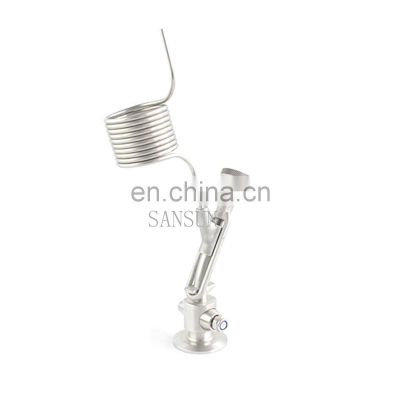 Sanitary Beer Sampling Valve With Coil Pig Tail Beer Brewing Equipment Sample Valve