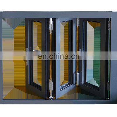 YY Home frameless folding glass window aluminum Glass Folding Window Bifold Window