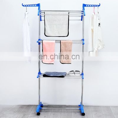 Foldable stainless steel coats towels shirts garment clothes rack drying travel laundry room drying rack