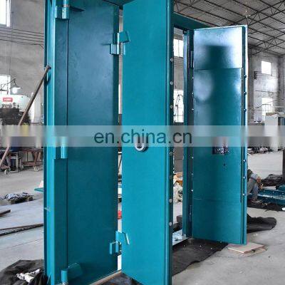 Custom Safety Strong Hinges Heavy Duty Security Metal Two Door Safe Bank Vault Door With Circle Handle photo-2