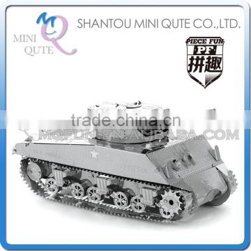 Piece Fun 3D Metal Puzzle military M4 Sherman Tank Adult DIY assemble model educational toys gift NO GLUE NEEDED NO.PF 9116