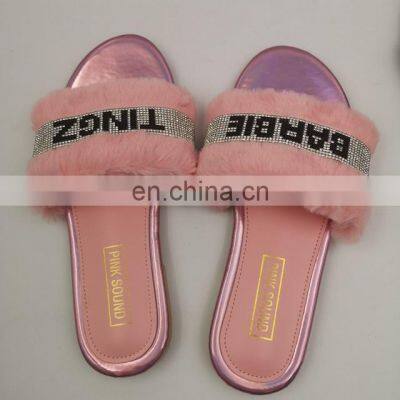 Flat Lady Fluffy Fur 2020 New Arrive Slipper for Women's