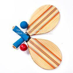 Beach Frescobol Wooden Paddle Racket Ball Set