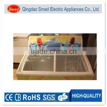 R134a 220V Glass Door Display Manual Defrost Freezer for Ice Cream photo-3