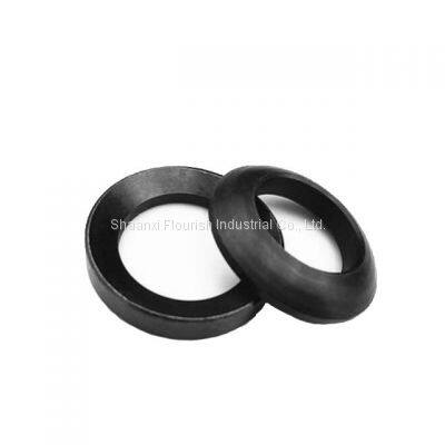 Black Carbon Steel Spherical Washers Conical Seats DIN 6319 Type C / D / G For Building