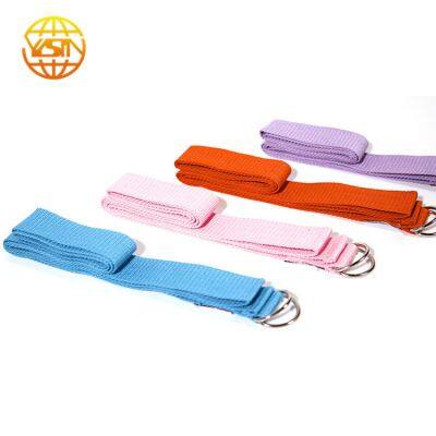 Multi Colors Adjustable Belt Sport Yoga Stretch Strap D Ring Belt Gym Waist Belt