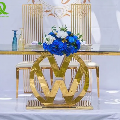 Wholesale Elegant Shining Luxury Stainless Steel Hotel Restaurant Dining Banquet Rectangle Table photo-3