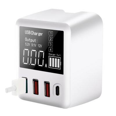 Hot-Selling 40W LED Digital Display Laptop Charger DC 40W QC3.0 Multi-Port Fast USB Charging Station for Electric Tools