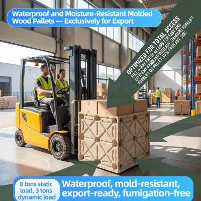 Cost-Effective Molded Wood Pallets — Factory Direct Supply — Versatile for Warehousing, Internal Circulation, and Export