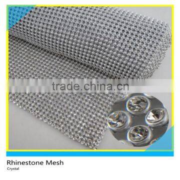 Crystal Aluminum Rhinestone Mesh Sheet Sew on 4mm Glass Rhinestone Mesh 41*150cm