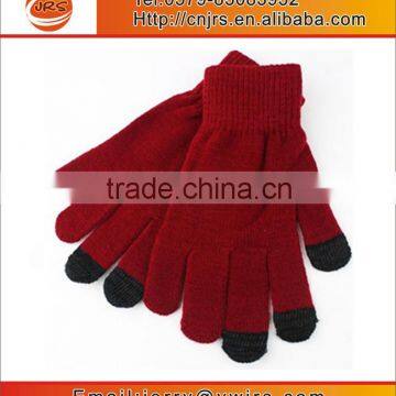 Full Fingers Cotton Knitted Touch Screen Glove for men and women