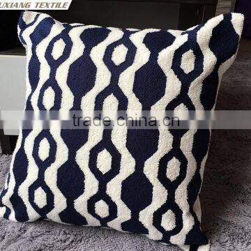 Crewel Embroidery Pillow RED and Blue photo-2