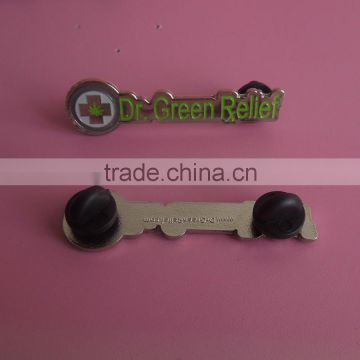 custom metal stamping Dr. Green Relief soft enamel pin badges