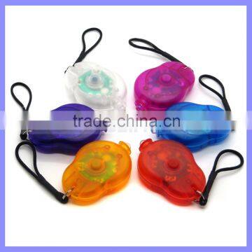 Transparency Plastic Color Rope Keychain LED Light Button Battery Flashlight