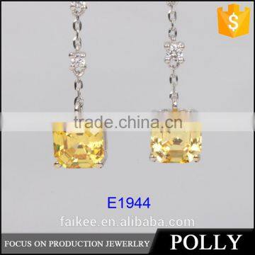 simple design handmade crystal earrings zirconia silver