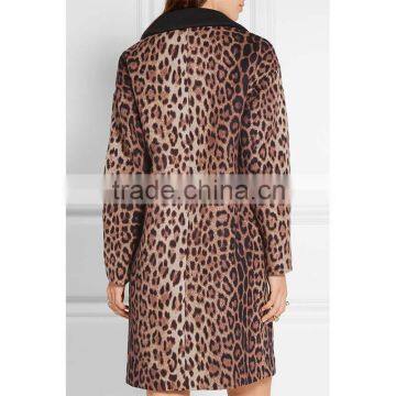 2016 Latest Women Winter Leopard Print Wool Blend Coat HSC9513 photo-2
