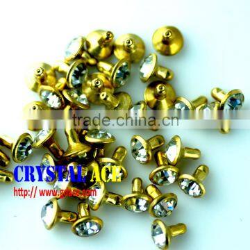 2015 Open end and close end rhinestone strass rivets, rhinestonel rivet strass for bags, leather, shoes