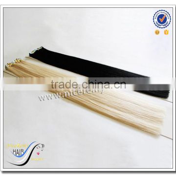 Wholesale top quality silky straught doubledrawn tape hair extensions