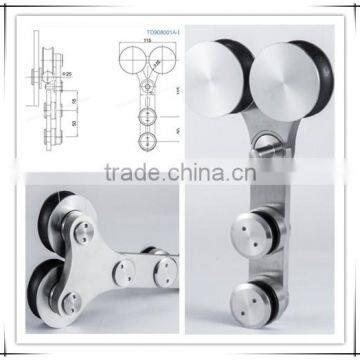 New Safety Durable Material stainless steel 4 bearings hanging pulley for sliding door