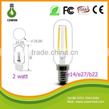 2015 latest product filament led bulb 2w T25 110V 240V 2700K 6000K Double filament light bulbs