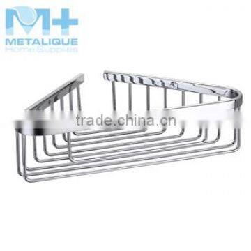 Brass Basket Chrome Corner Wire Basket Bathroom Corner Shelves Lattice photo-2