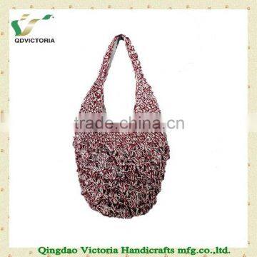 Ladies' Fashion Polyester and Paper Crochet Beach Bag