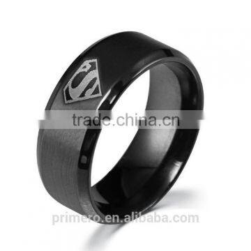 Superman Titanium Stainless Steel Men Ring Superman Logo Finger Rings 3 Colors Fashion Designs photo-3