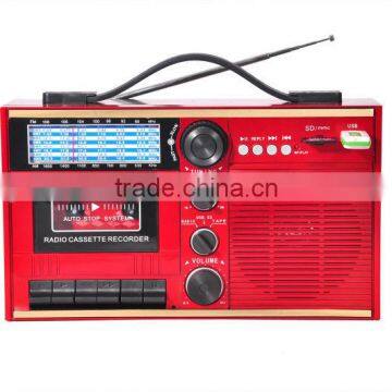 New Arrival Classic Radio Cassette with SD MMC Card Wooden Radio Cassette Player