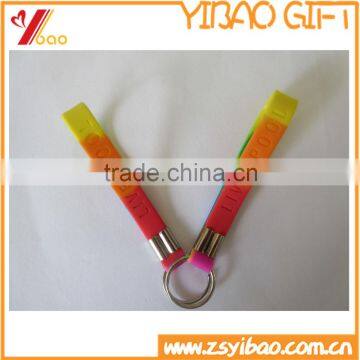 Debossed Assorted Color Silicone Keychain/ Custom Printed Keychain Accessory photo-2