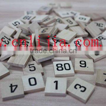 natural wooden letter tiles