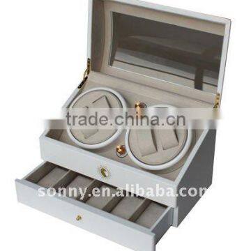 High quality white Quad Wooden 2 rotor watch winder                        
                                                Quality Choice