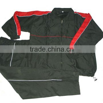 Tracksuit/Training Suit/Jogging Suit made of 100% Polyester Taslan Black/Red/White with Mesh Lining inside