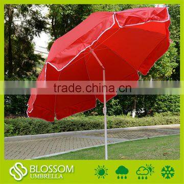 China Cheap Red Color Outdoor Sun Protection Large Beach Umbrella