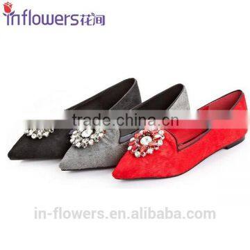 elegant design ladies leather soles flat shoes