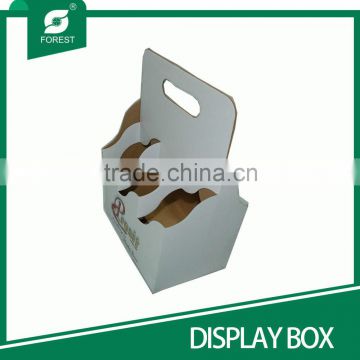 HOT SALE POPULAR BAR USE CORRUGATED DISPLAY BOXES FOR SIX BOTTLES BEER WITH HANDLE