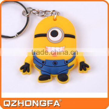 2016 lovely cartoon soft pvc rubber custom keyrings with good quality