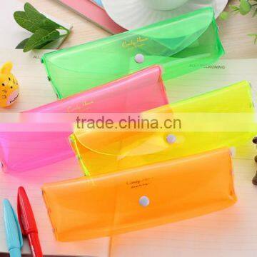 Candy colors TPU transparent pencil case with high quality