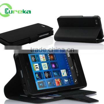 Hot sell wallet card-slot pu leather case for Blackberry z10