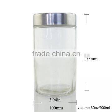 30oz airless glass jar with metal screw lid
