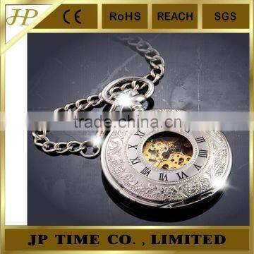 vintage Wholesale pocket watch chains custome roman numerals bronze quartz pocket watch pendant necklace chian gift