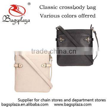 MK324 China suppliers high quality black plain crossbody bag women