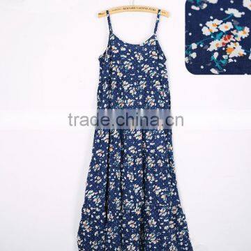 2015 women latest casual one piece dress in floral print designs