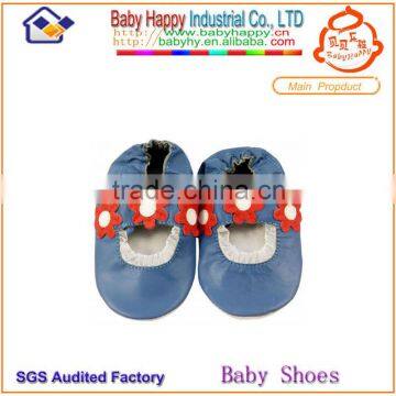 wholesale breathable flower pattern cheap baby girl leather shoes