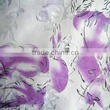 45S CVC printed poplin burnt out fabric for dress