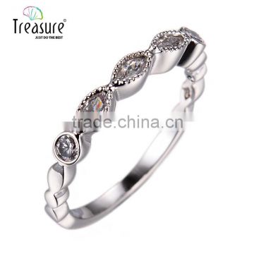 Treasure Factory Simple fashion jewelry couple rings horse eye diamond ring copper ring