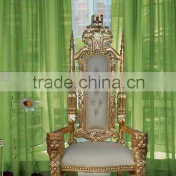 Lion Hand Wood Carved High Back Throne King Chair