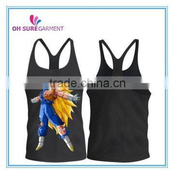 100% cotton stringer back singlet with Train insaiyan GOKU printing