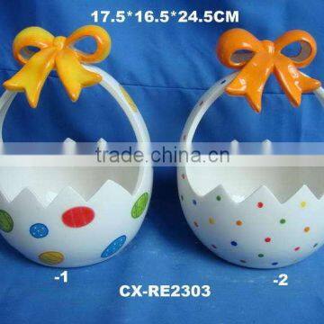 Animal shape ceramic egg basket