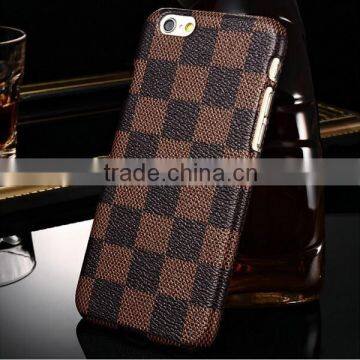 Grid Plaid Skin Leather Skin Retro Hard Case For iPhone 6/For iphone 6 Plus